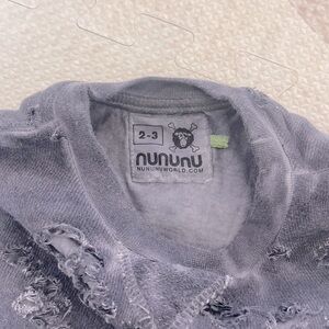 Nununu Distressed Gray Sweater